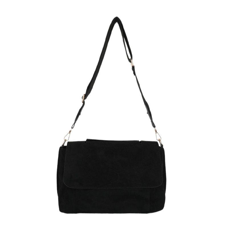 Richao new messenger popular bag deerskin velvet women s bag versatile commuter bag shoulder handbag чёрный