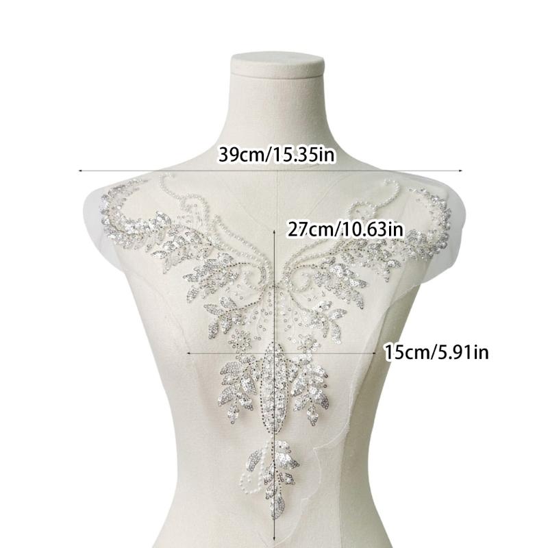Multi Purpose Embroidered Wedding Collar Accessory High Quality Sequins Versatile For DIY Fashion