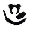 Wolf Ear Tail Set Realistic Design Plush Headband Gloves Tail Set Halloween Parties Role-Playing Accessories