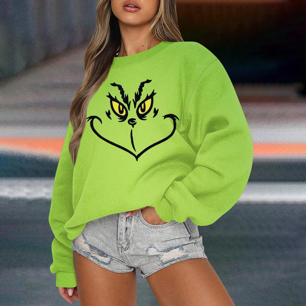 Frauen Herbst Winter Tops Damen Langarm Sweatshirt Casual Crewneck Loose Fit Pollover Fleece Tops