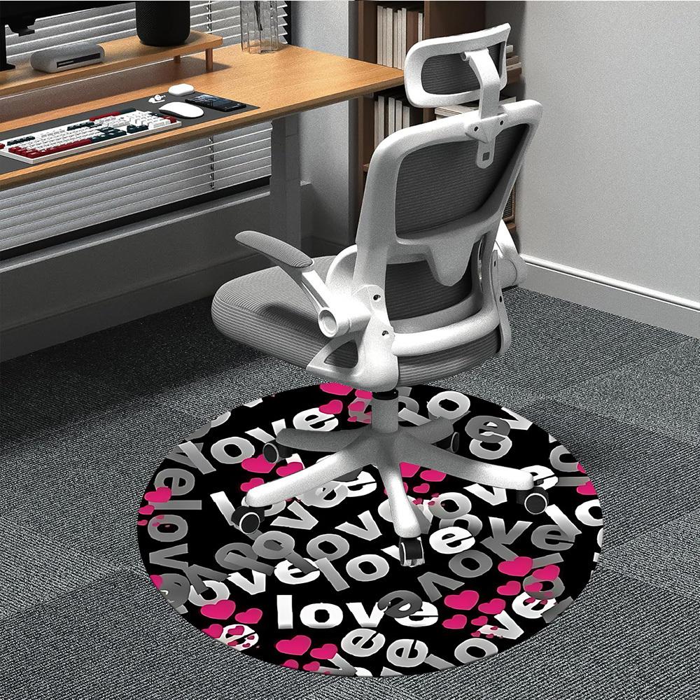 

1pc Love Hearts Chair Carpet for Office Machine Washable Rug for Office, Good Gift for Family or Friends yy251225242 80cm by 80cm