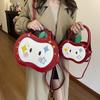 High value, fashionable and cute red Apple women's backpack, new cartoon backpack, adjustable shoulder strap.