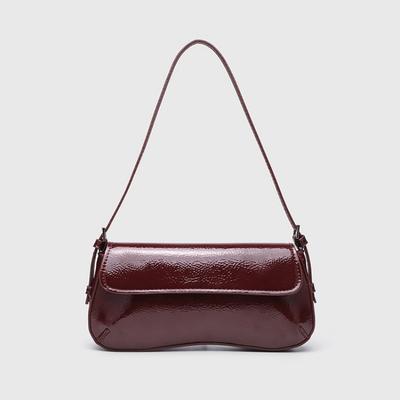 Lakovaná kožená bageta podpažní taška, Niche a high-end Jednoramenní crossbody Jednoduchá a módní taška