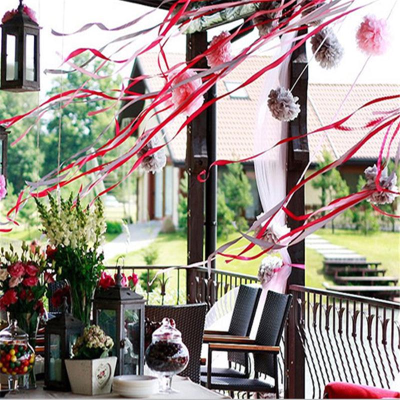 2PCS  Tissue Paper Pom Poms Colorful Flower Kissing Pompom Balls for Wedding Party Home Decoration