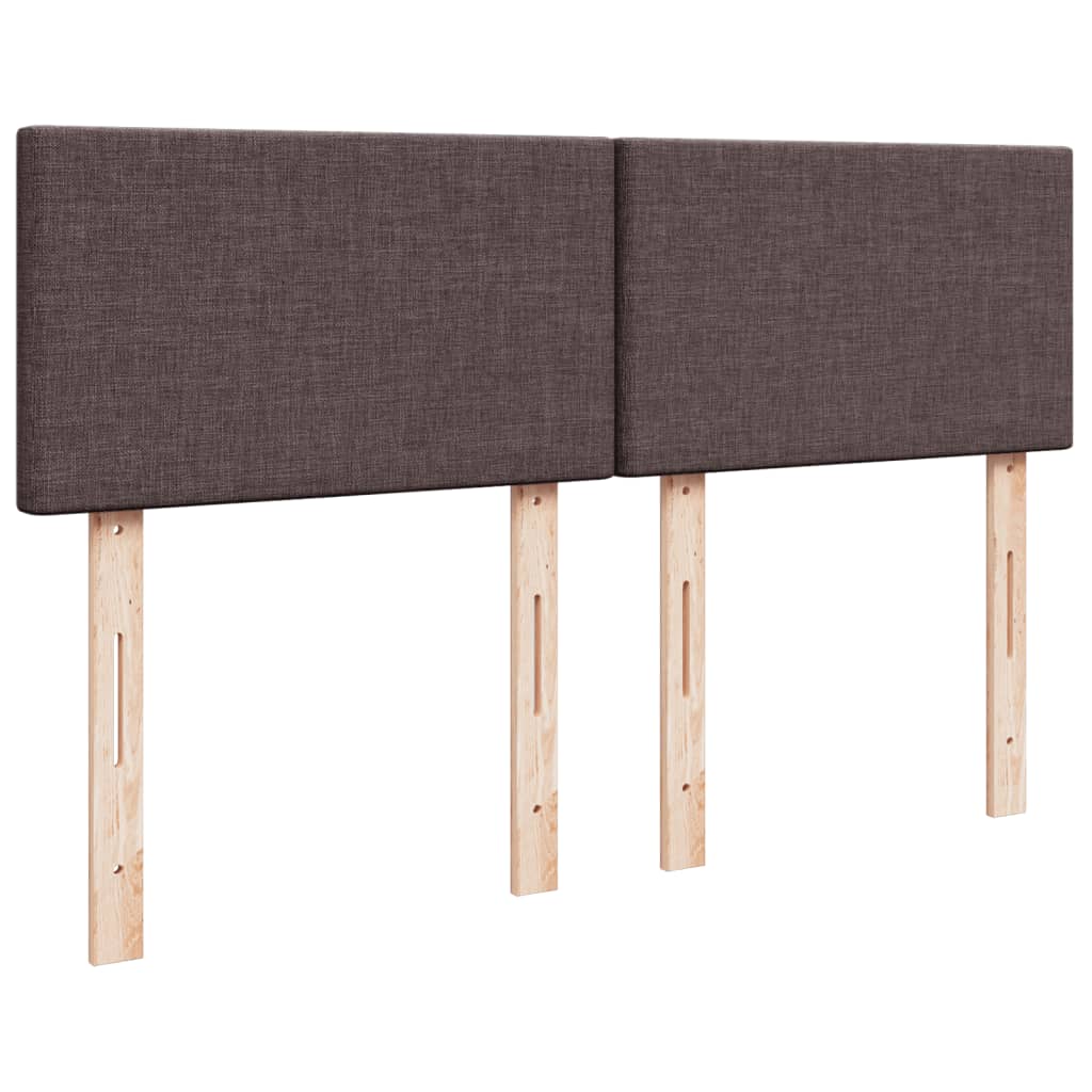 Box Spring Bed with Mattress Dark Brown 160x200 Cm Fabric