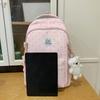 Einfacher Nylon-Rucksack mit Polka-Dots, niedliches Design, lässiger Schülerrucksack mit großem Fassungsvermögen und mehreren Fächern, geeignet für den täglichen Gebrauch und die Schule.
