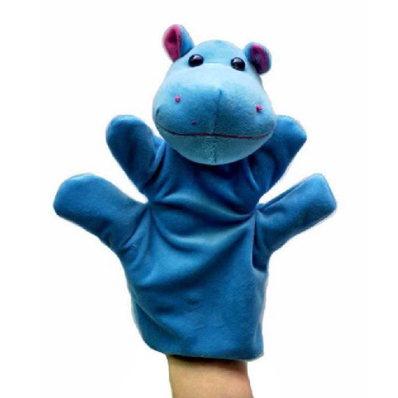 Weiche und entzückende Handpuppen von Gemeinschaftshelfern mit bunten Tiermotiven