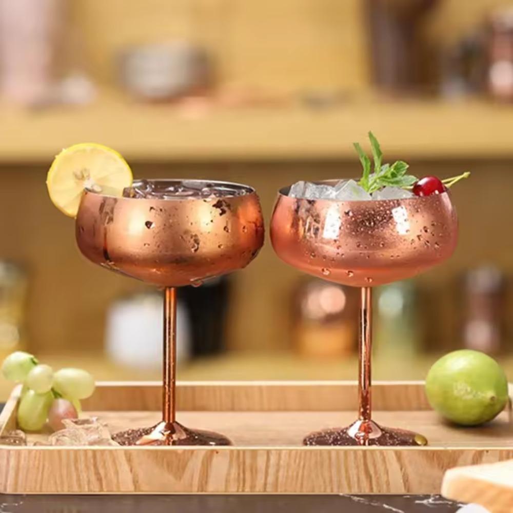 450ml Stainless Steel Cocktail Glass Wide Mouth Champagne Glass Drinkware Goblet  Kitchen