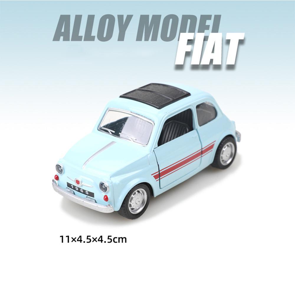 

1/36 легкосплавні міні-автомобілі Fiat 1965 року випуску, старовинні моделі автомобілів, милі прикраси для тортів, дитячі іграшкові машинки, різдвяні подарунки, настільні прикраси 1/36-Size:11.5*4.5*4.5cm дитини синього кольору