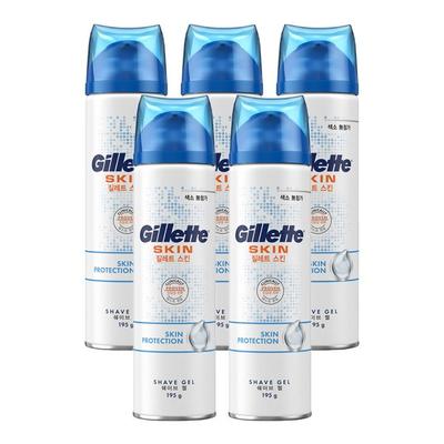 Gillette Skintech Shave Gel, 195g, 5 Packs ,Korean Razor Blade
