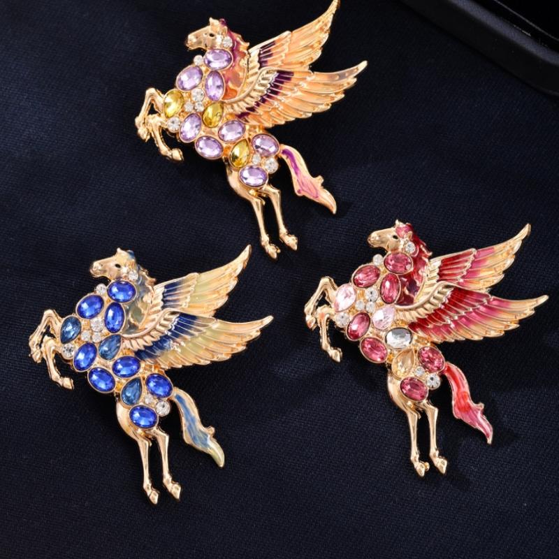 Fashionexquisite Colorful Flying Horse Brooches For Women Clothing Coat Accessries Gifts