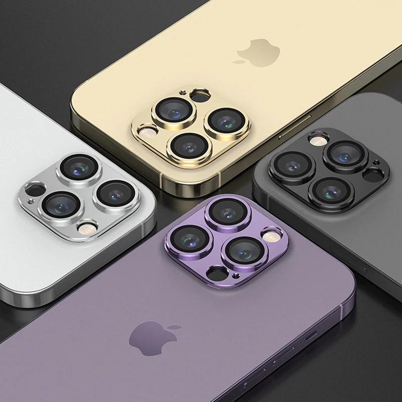 For IPhone 14 15 16Pro Max Metal + Glass Lens Protective Cover For IPhone 14 Plus 12 13 Mini 11 Pro Max Camera Protector Film 4