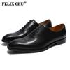 Fashion Mens Formal Shoes Genuine Leather Hand Painted Whole-cut Oxford Shoes for Men Italian Dress Shoes for Business Office Company