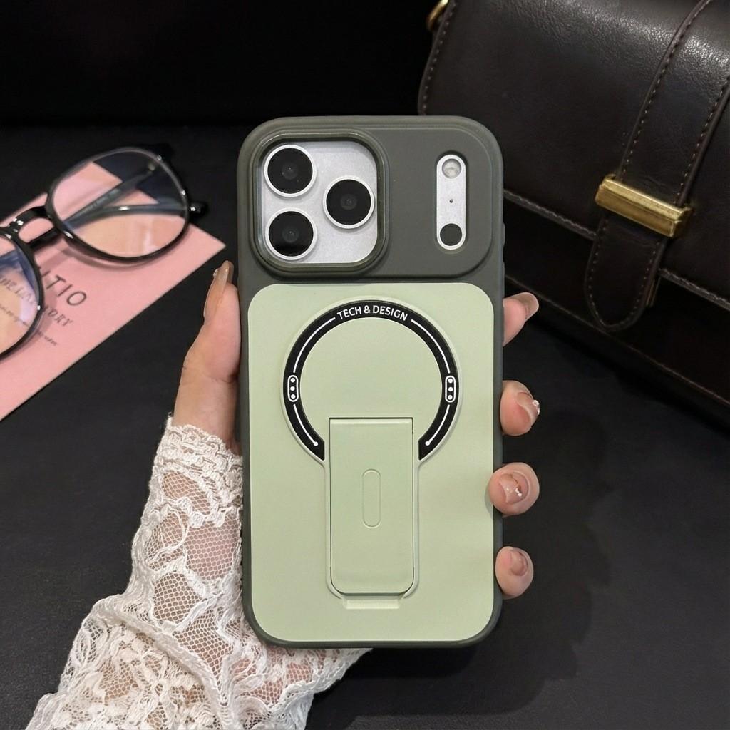 Apple Skin Feel Magnetic Stand Phone Case With Anti Slip Drop Protection For Daily Use