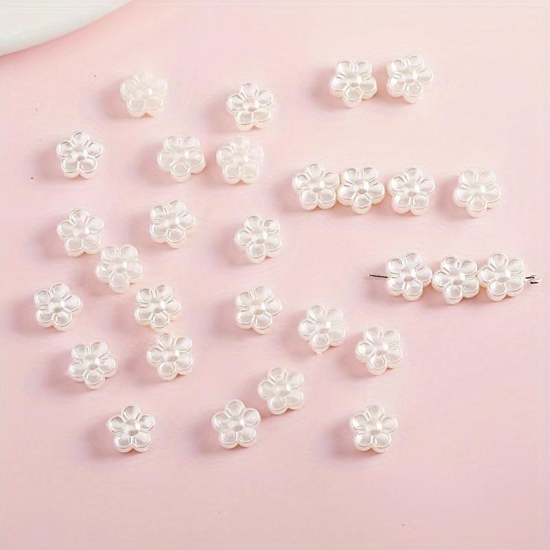100Pcs 9Mm White Small Flower Beads Jewelry Making Diy Handmade Necklace Bracelet Key Chain Accessories
