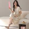 Summer Modal Short-sleeved Nightgown Women's Loose, Sweet and High-end Sense Can Be Worn Outside Medium and Long Over the Knee New Loungewear