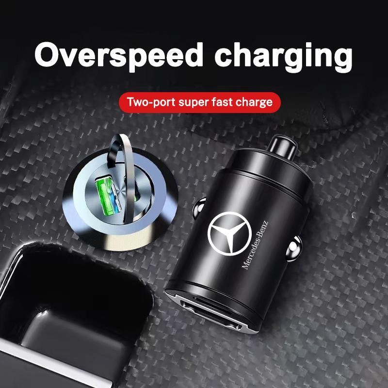 1pc 200W Car Charger USB Type-C Fast Charging Cigarette Lighter For Mercedes Benz AMG A B C E S GLA GLB GLC GLE CLA keychain JU1