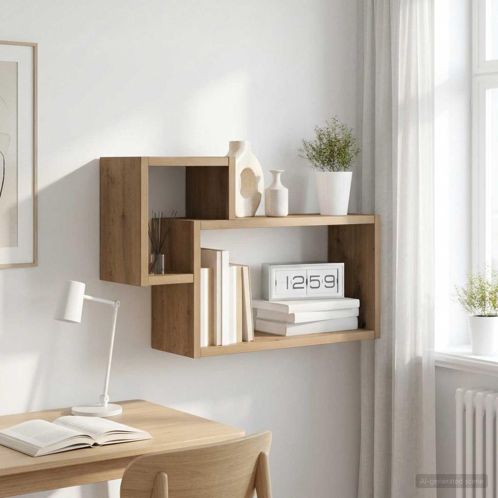 Wall Shelf Wall Mount Artisan Oak 55 X 15 X 35 Cm