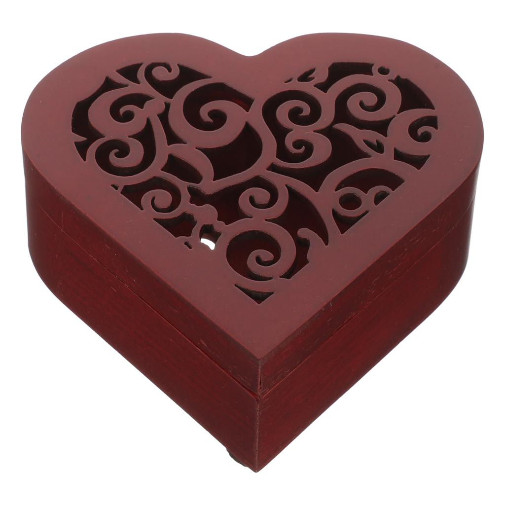 Music Box Accessories Heart Shaped Case Heart-shaped Wooden Party Gift Desktop Decor Man