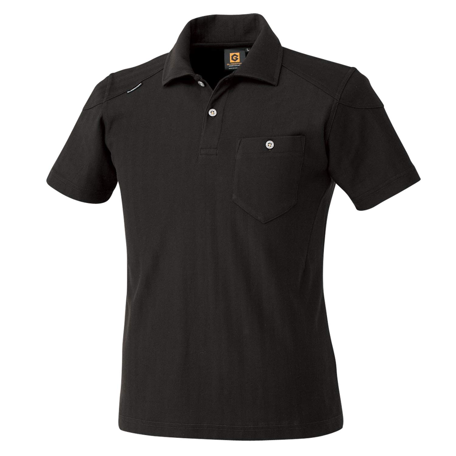 

COCOS Nobuoka G-9137 Поло с коротким рукавом в рубчик, Черный, SS