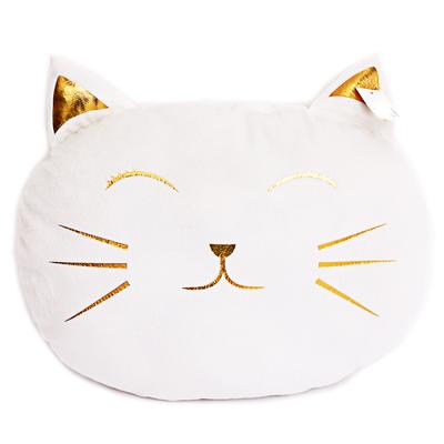 [Q9978] – Weißgoldenes Kissen in „Katzen“-Form – 40 x 30 cm