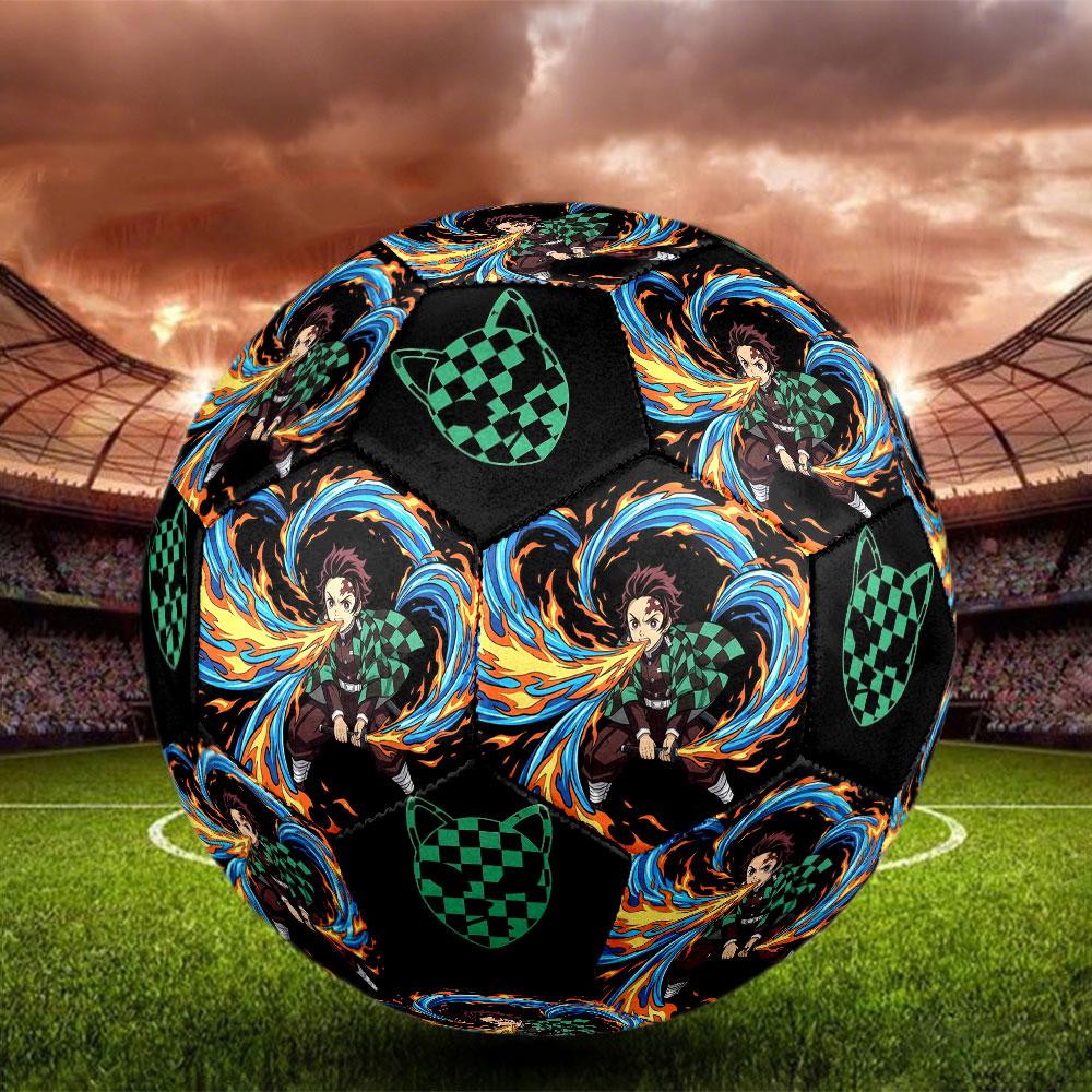 1pc Demon Slayer Kimetsu No Yaiba Soccer Ball Size 5 Indoor Soccer Ball Fashion Colorful Backyard Game - Great For Sports Fans Gift HE29