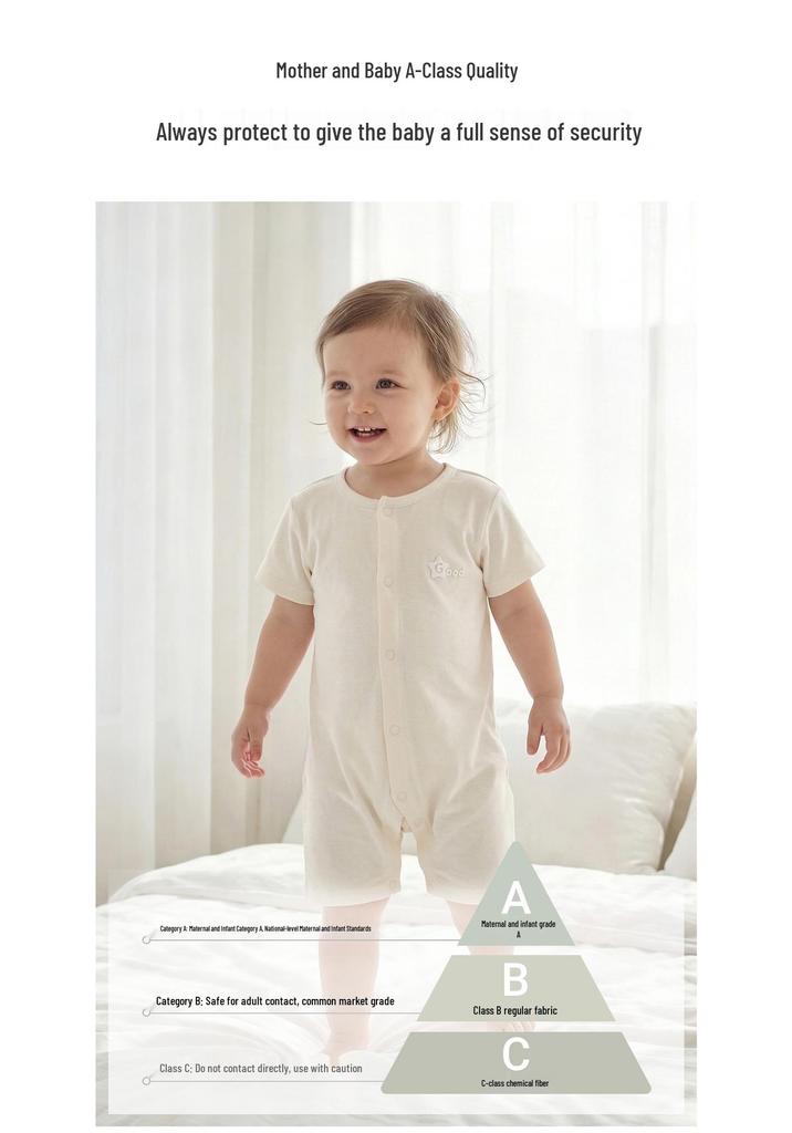 Baby Lyocell Short-Sleeve Bodysuit: Tagless Home Wear & First Birthday Jumpsuit