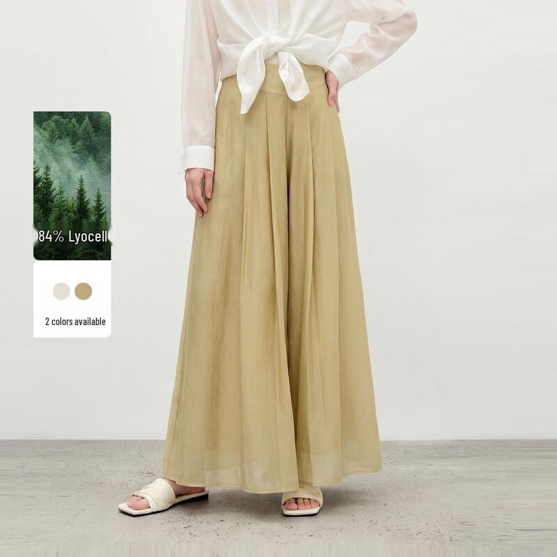 Women s High-Waist Pleated Wide-Leg Trousers M