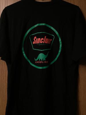 Sinclair Mit Dinocare - Benzin - Schwarzes Hemd - Beidseitig - 2XL