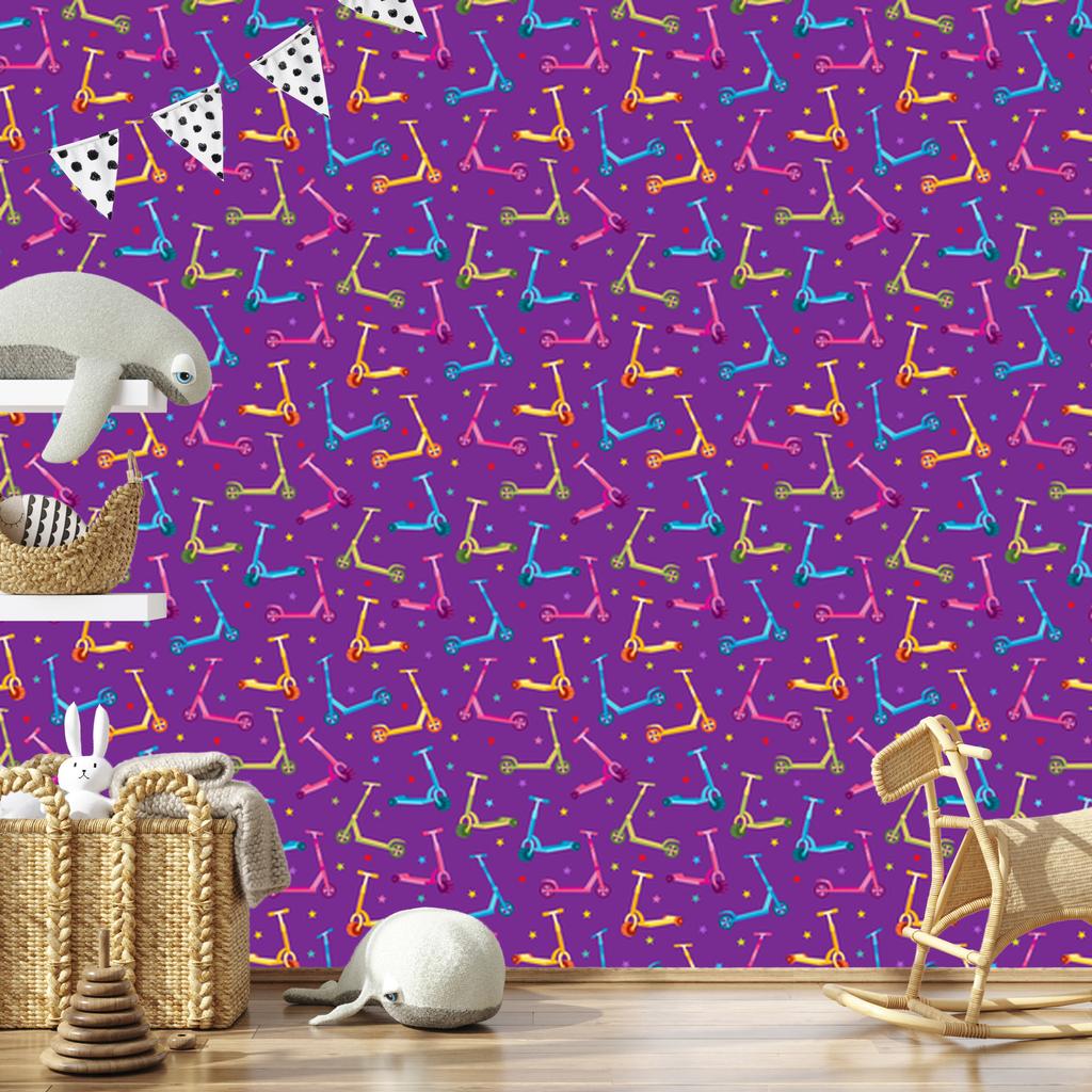 Colorful Scooters Wallpaper for Living Room and Bedroom 50x1000