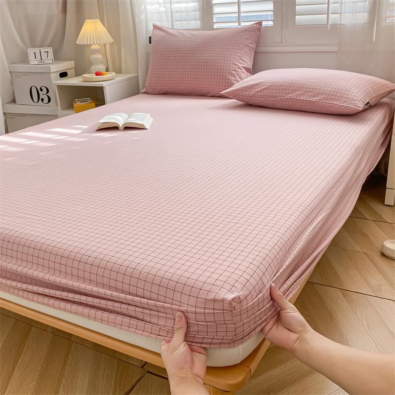 100% Cotton Fitted Sheet Stripe Style Bed Cover Skin-friendly Mattress Cover sabanas Adults Kids Bed Sheets (No Pillowcase)