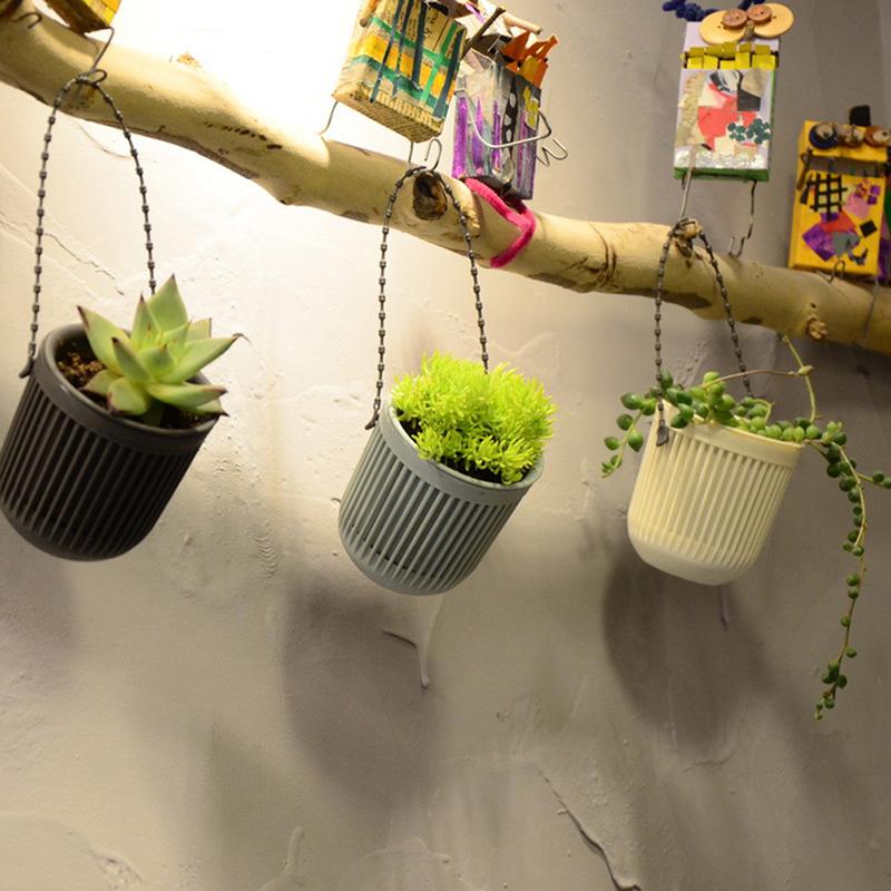 Double-Layer Hanging Plant Holder Lazy Water Plastic Basket Wall Flower Pot