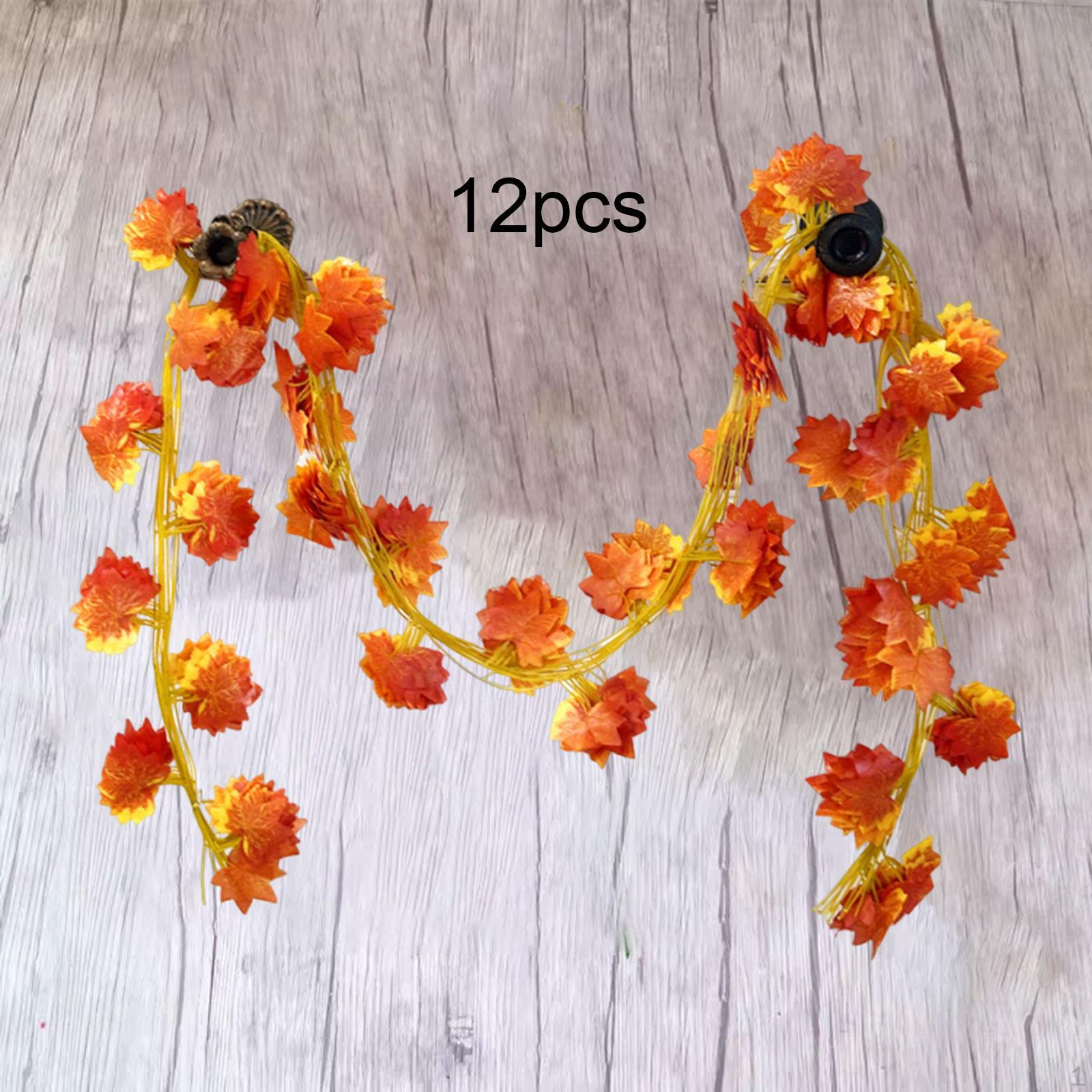 

12x 2M Artificial Maple Vine Garland Fall Decor Reusable Autumn for Photography Backdrop