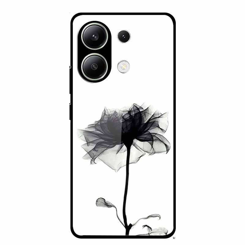 Glass Back Cover For Xiaomi Redmi Note 13 Case Note13 Pro Coque Hard Tempered Glass Case For Redmi Note 13 Pro Case Soft Bumper