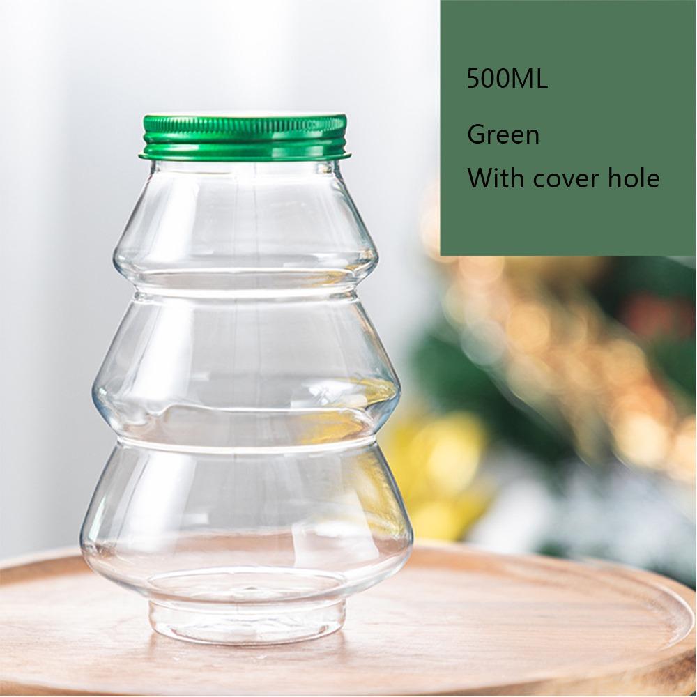 1 buc. 500 ml borcan dulce pentru brad de Crăciun, cadou DIY, sticlă de depozitare a bomboanelor, borcane de ambalare pentru ciocolată, cutii de decorare de Anul Nou