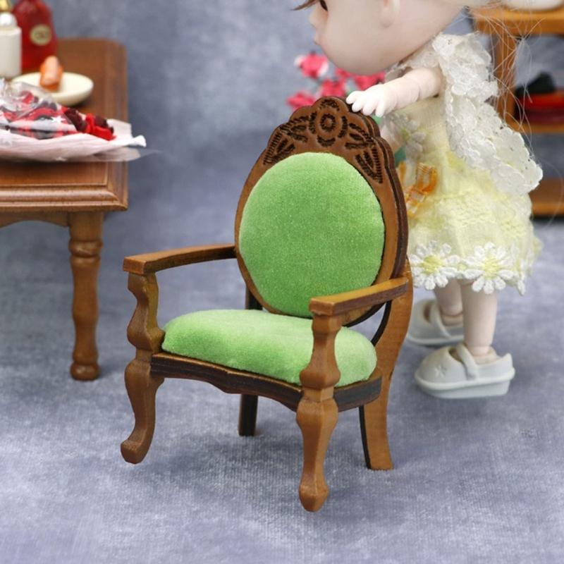 Doll House Chair Model Realistic Armchair Dollhouses Chair Realistic Play Chair Realistic 1:12 Model Toy