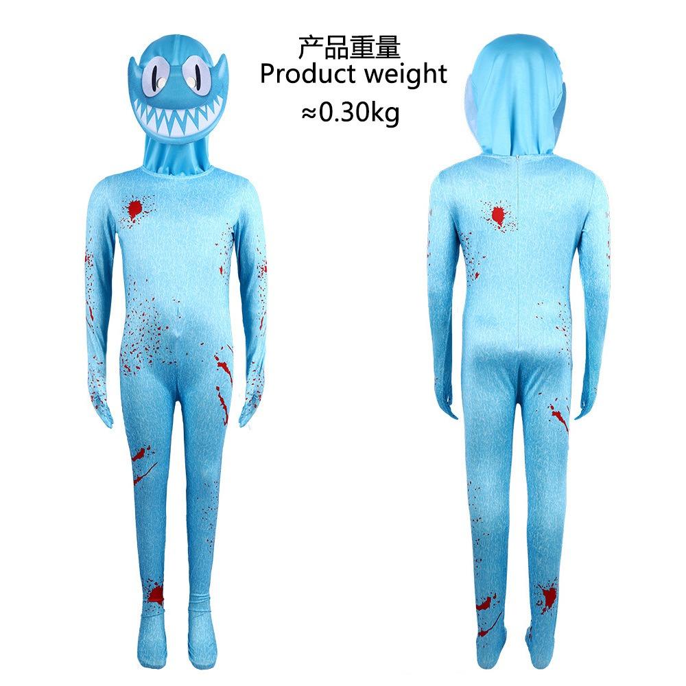 Garçons Filles R Friends Costume Monstre Vert Bleu Wiki Cosplay Jeu Combinaison Fête d'Anniversaire Costume d'Halloween Pour Enfants