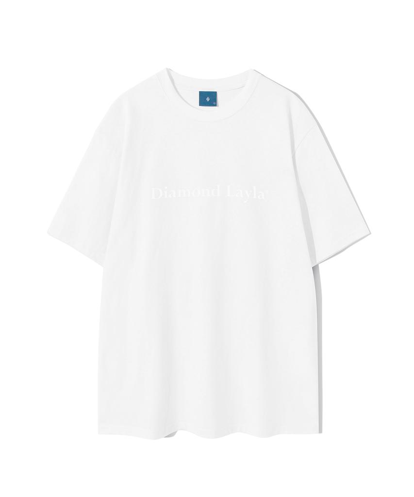 DIAMOND LAYLA Silicone Logo Short Sleeve T-Shirt T77 White