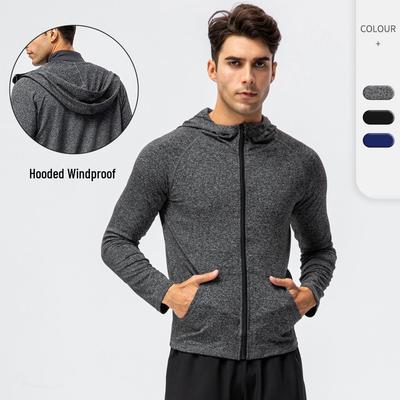 Sweat à capuche de sport à manches longues à séchage rapide pour homme pour la course et l'entraînement - Automne/Hiver