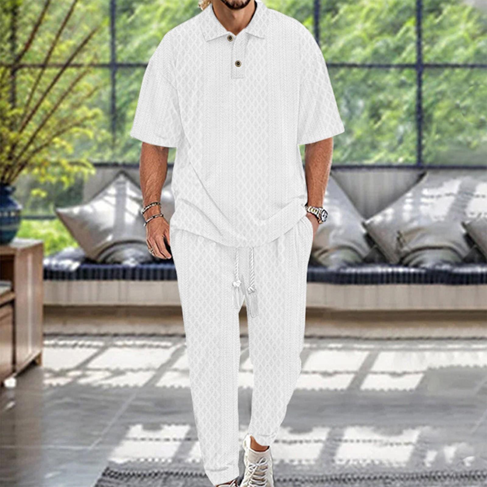 

Мужские повседневные брюки, топы с лацканами, мужские тяжелые трикотажные топы, брюки, костюм больших размеров XL