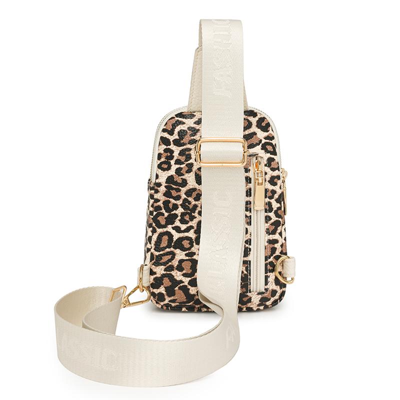 Women's Chest Bag Leopard Shoulder Crossbody Bag Lightweight Travel Satchel
