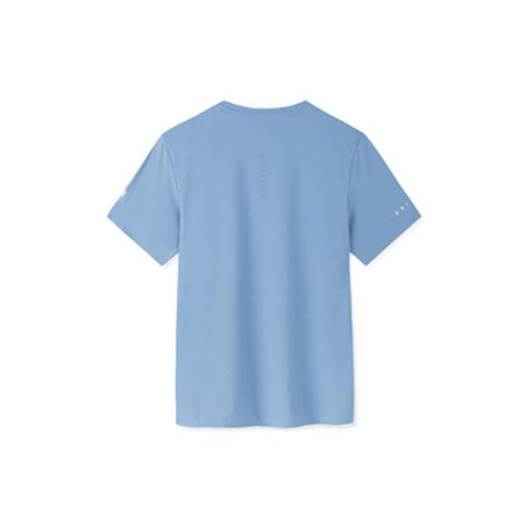 Anta Training Series Solid Color Logo Pullover Short Sleeve T-Shirt Men Tops Expedition-Blue 152327104-1