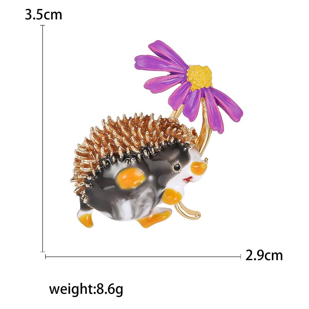 Enamel Hedgehog Brooches for Women Unisex Small Animal Pins Banquet Party Backpack Gifts Jewelry Accessories