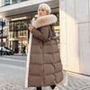Parkas de Lana de Cordero y Algodón Cálidas y Esponjosas con Cuello con Capucha Abrigo Largo Medio Chaqueta de Invierno con Cremallera