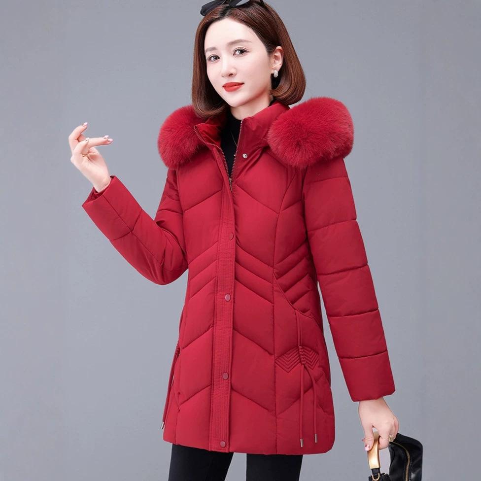 Middle-aged mother winter short cotton thickened warm cotton-padded jacket women's small cotton-padded jacket
