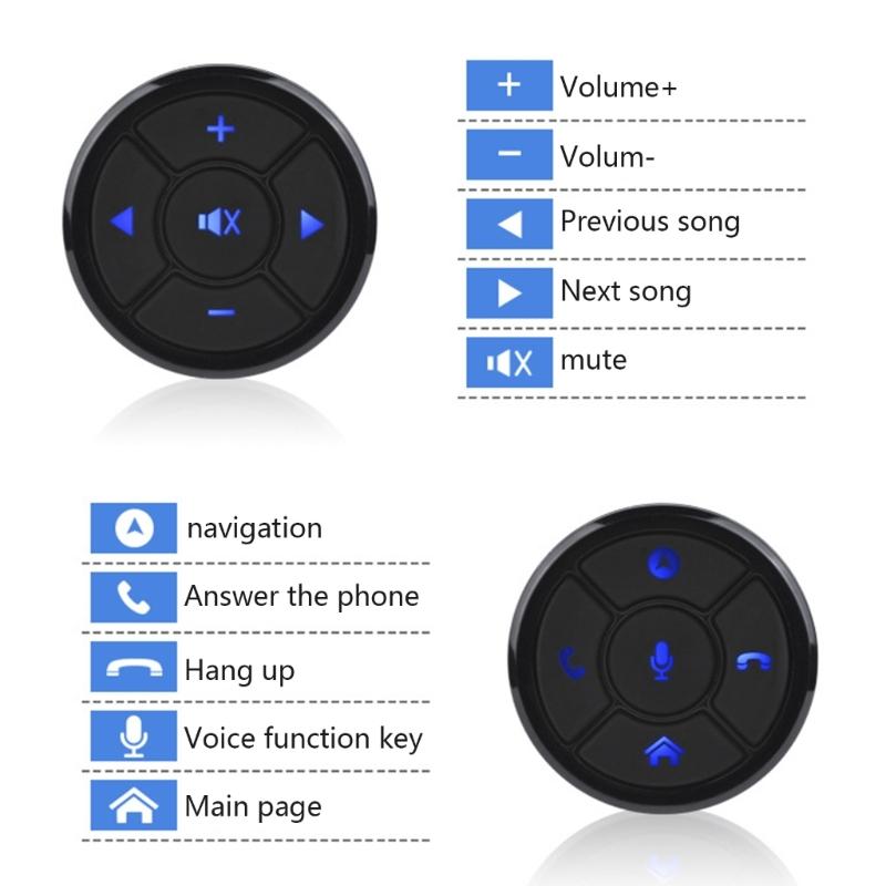 Wireless Car Steering Wheel Control Switch Easy Installation Backlit Buttons 10m Remote Range for Multimedia Navigation