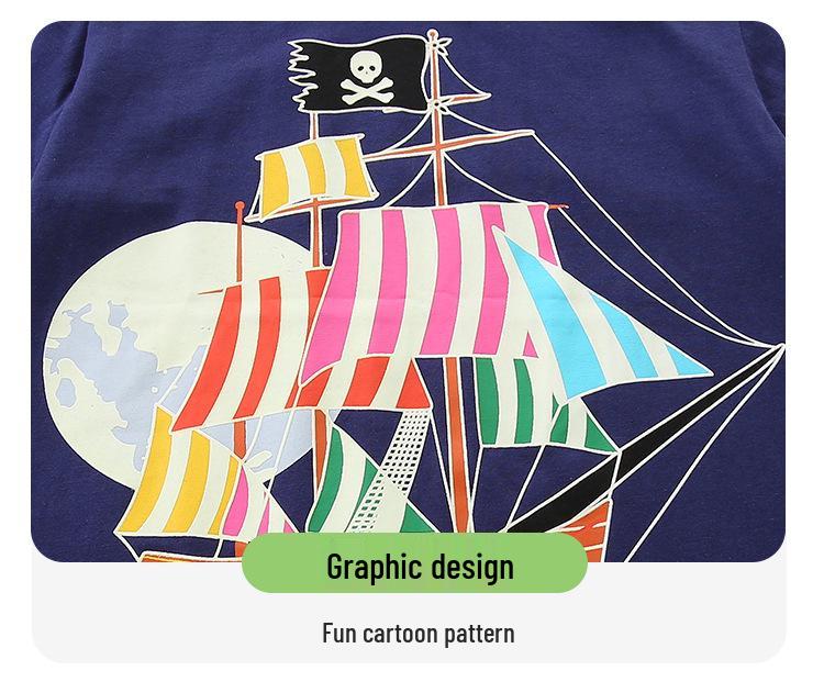 26 Neues Sommer-Kinder-Leucht-Cartoon-T-Shirt & Baumwollshorts-Set