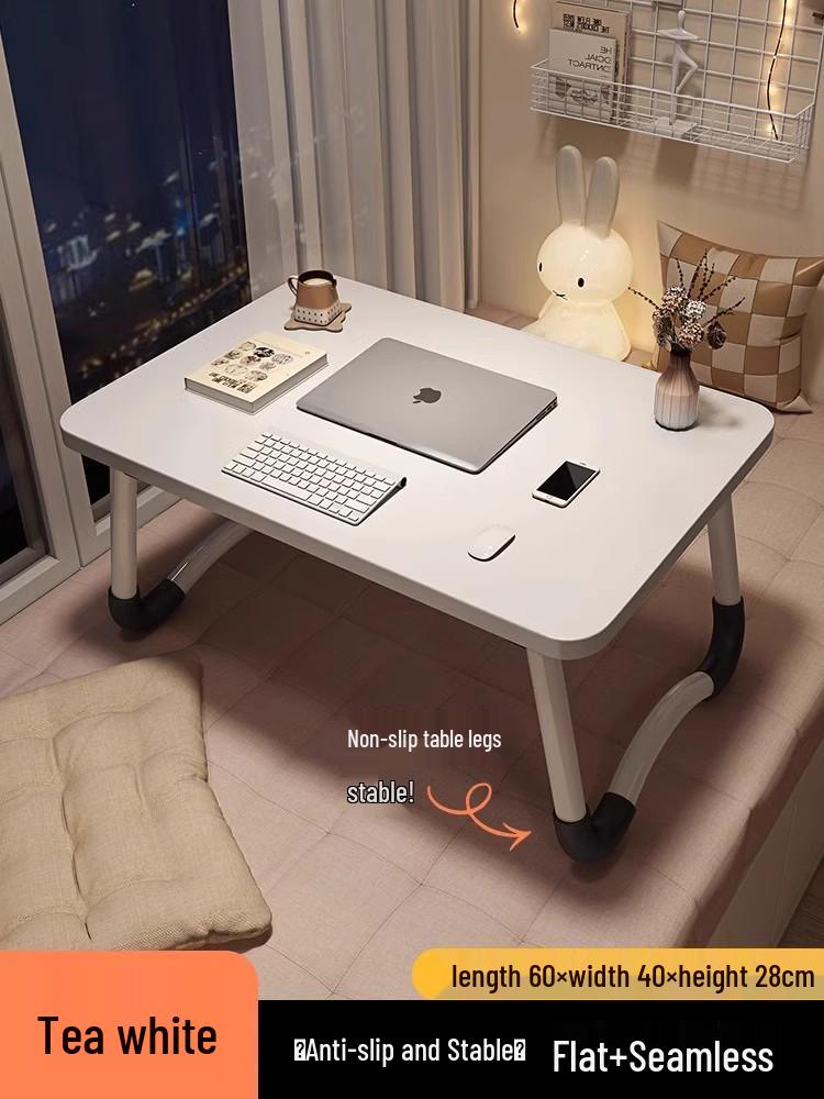 Folding Computer Desk: Compact Bedside or Bay Window Table for Floor-Sitting and Studying