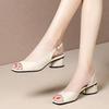 Sandali estivi da donna Décolleté con punta aperta Cinturino posteriore Tacco medio Scarpe eleganti Scarpe da donna con punta aperta