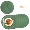 4/6/8Pcs Nordic Style Imitation Cotton Yarn Placemat Round Woven Coaster Insulation Dish Mat Household Anti-Scald Mat